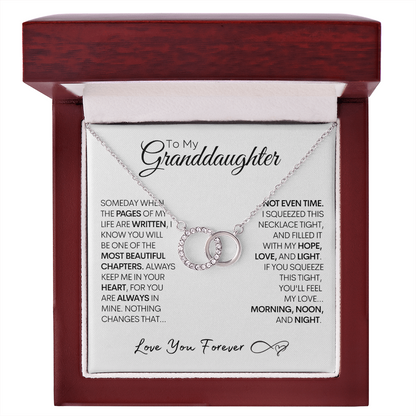 Grand Daughter Gift, Stainless Steel and 14k White Gold Locked Circles Necklace