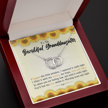 To My Beautiful Granddaughter | 14k White Gold Locked Circles Necklace