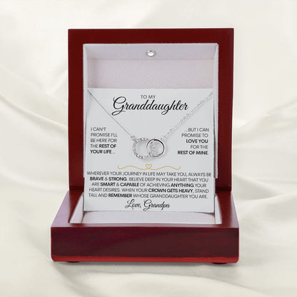 To My Granddaughter Necklace (Love, Grandpa) - Promise To Love You, Gold & Stainless Steel Necklace