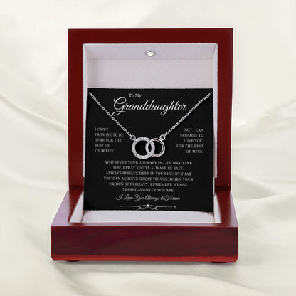 Granddaughter Gift from Grandma or Grandpa, "Your Journey" 14k White Gold Circles Necklace