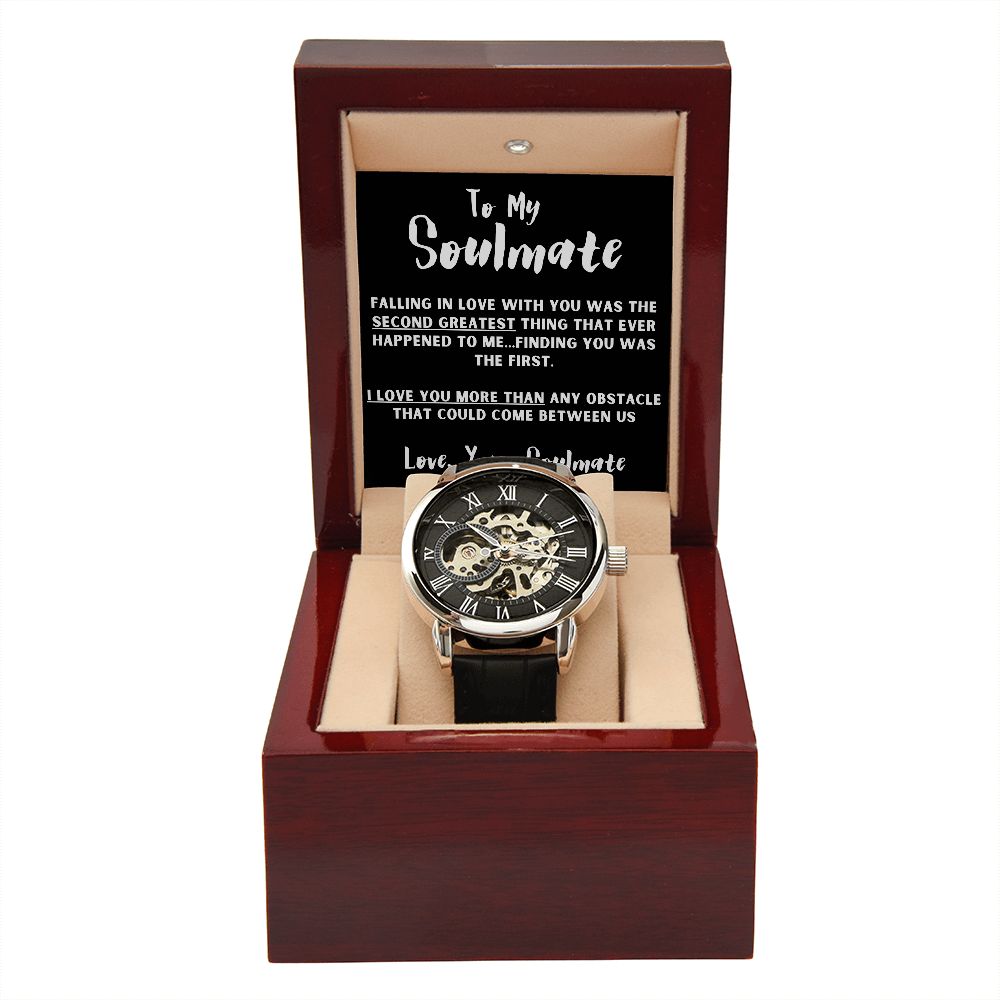Soulmate Watch and Poem Card with Gifting Box, Anniversary Gift for Him