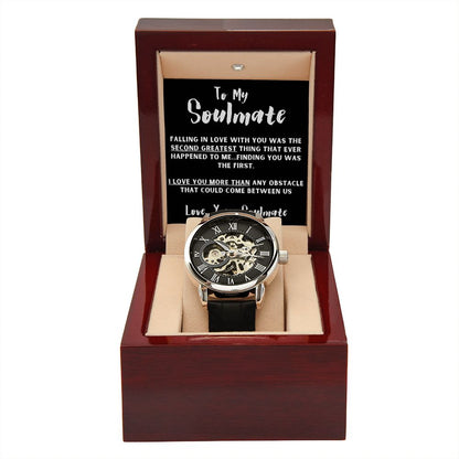 Soulmate Watch and Poem Card with Gifting Box, Anniversary Gift for Him