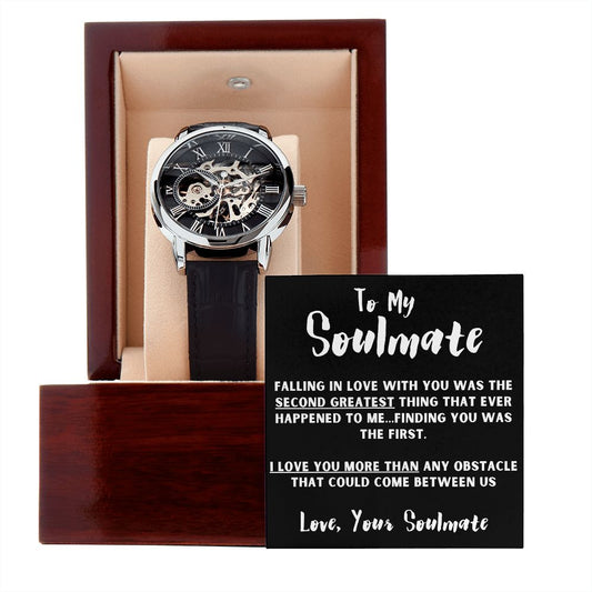 Soulmate Watch and Poem Card with Gifting Box, Anniversary Gift for Him