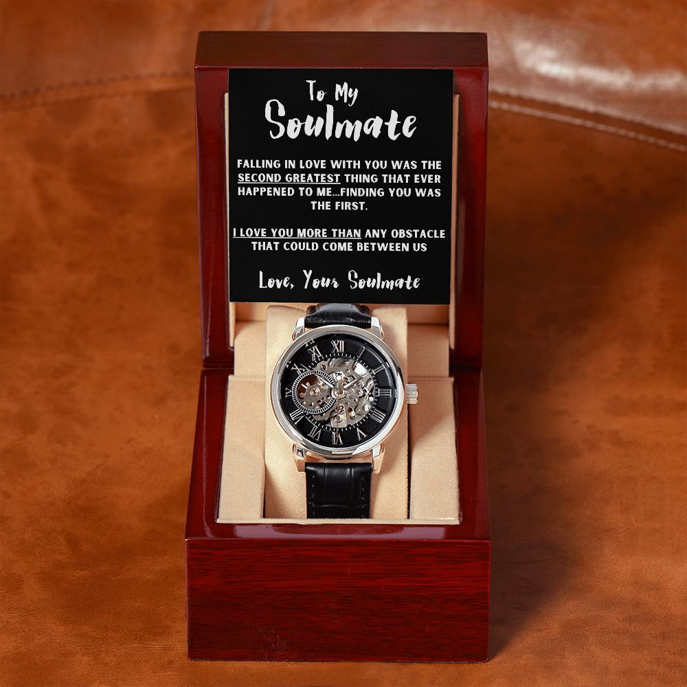Soulmate Watch and Poem Card with Gifting Box, Anniversary Gift for Him