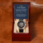 Happy Father's Day - Greatest Dad | Stainless Steel & Real Leather Luxury Open Face Timepiece Men's Watch