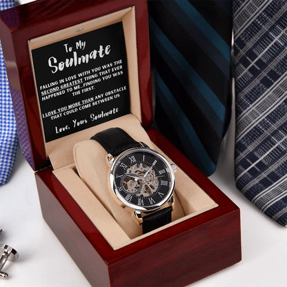 Soulmate Watch and Poem Card with Gifting Box, Anniversary Gift for Him