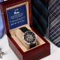 To My Man - Until The End of Time | Luxury Men's Openwork Watch & Mahogany Box