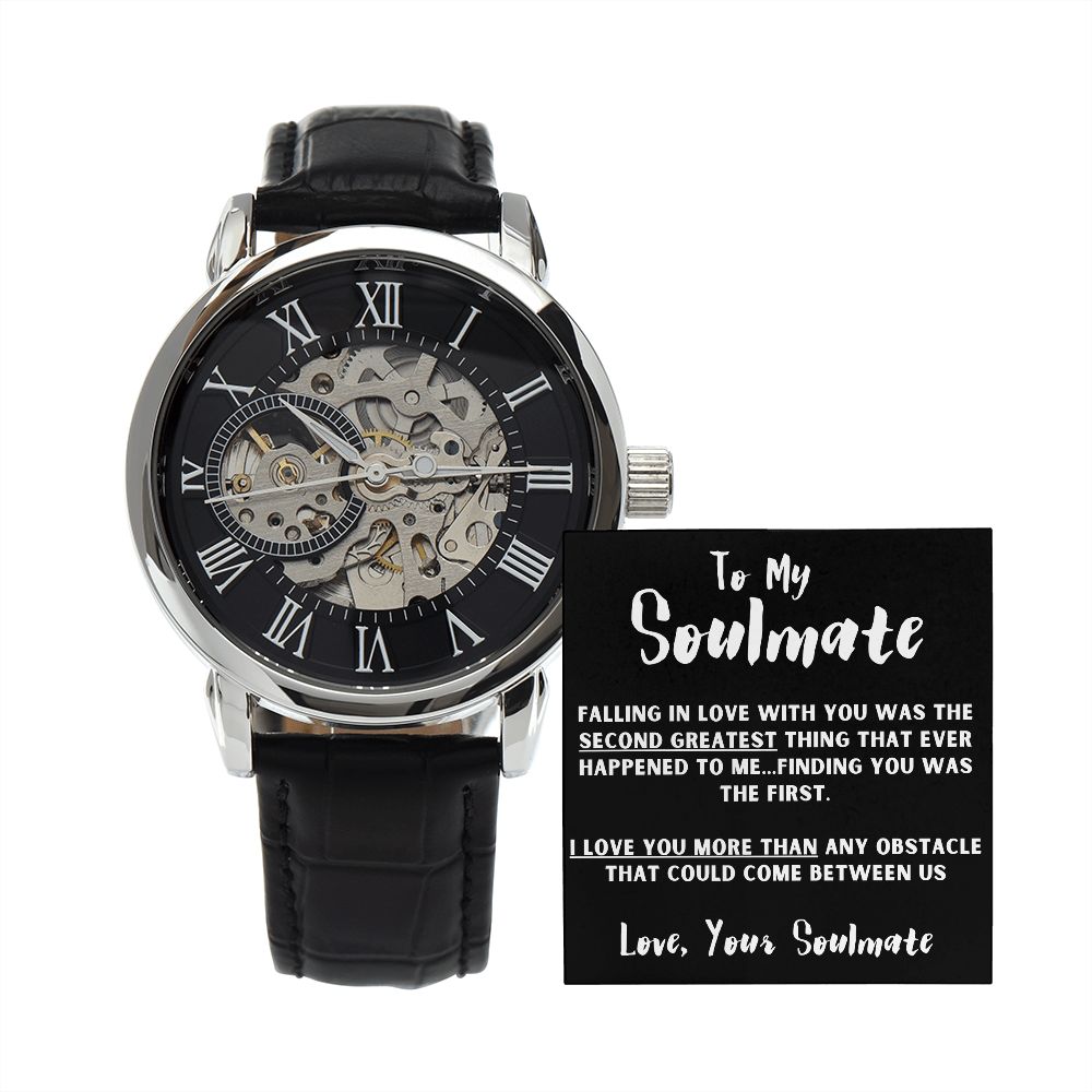 Soulmate Watch and Poem Card with Gifting Box, Anniversary Gift for Him