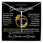 Granddaughter (Love Grandma and Grandpa) Beautiful Stainless Steel and Gold Faith Cross Necklace