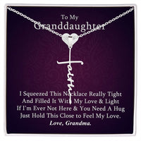 Granddaughter (Love Grandma) Beautiful Stainless Steel and Gold Faith Cross Necklace