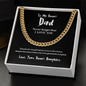 To My Bonus Dad (From Bonus Daughter) | 14k Gold and Stainless Steel Cuban Chain Necklace for Men