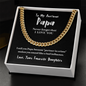 To My Awesome Papa (From Daughter) | 14k Gold and Stainless Steel Cuban Chain Necklace for Men