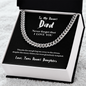 To My Bonus Dad (From Bonus Daughter) | 14k Gold and Stainless Steel Cuban Chain Necklace for Men
