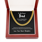 To My Bonus Dad (From Bonus Daughter) | 14k Gold and Stainless Steel Cuban Chain Necklace for Men