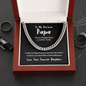 To My Awesome Papa (From Daughter) | 14k Gold and Stainless Steel Cuban Chain Necklace for Men