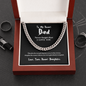 To My Bonus Dad (From Bonus Daughter) | 14k Gold and Stainless Steel Cuban Chain Necklace for Men