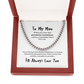 To My Man Promise Necklace | Stainless Steel and 14k Gold Cuban Chain