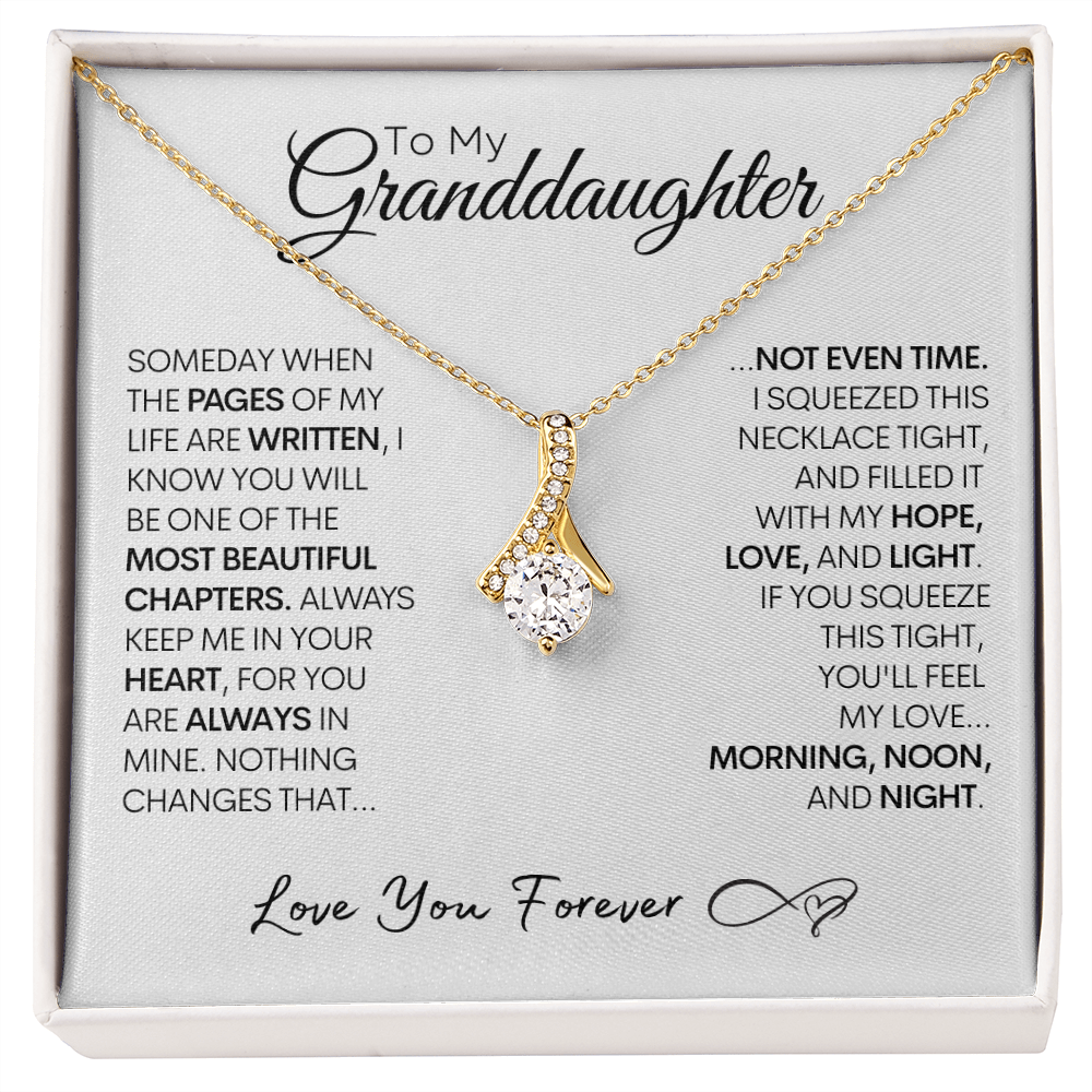 Granddaughter Gold and Stainless Steel Necklace, Most Beautiful Chapter, Graduation or Birthday Present