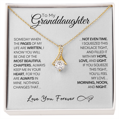 Granddaughter Gold and Stainless Steel Necklace, Most Beautiful Chapter, Graduation or Birthday Present