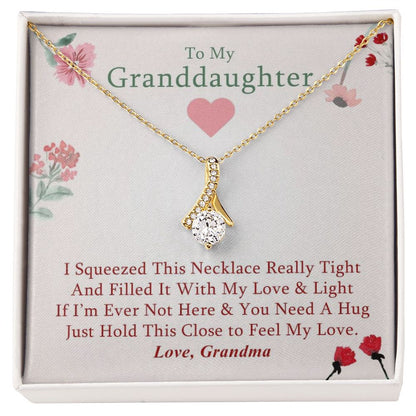 To My Grand Daughter - If You Need A Hug (Love, Grandma) | Stunning 14K White Gold Family Forever Pendant