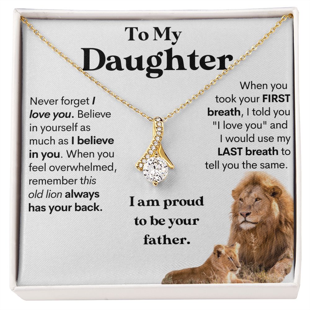 Daughter - Proud to Be Your Father | Beautiful 14k White Gold Necklace