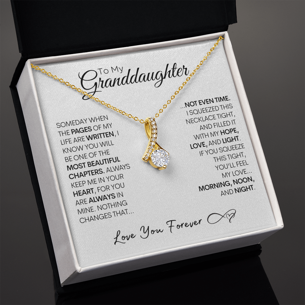 Granddaughter Gold and Stainless Steel Necklace, Most Beautiful Chapter, Graduation or Birthday Present