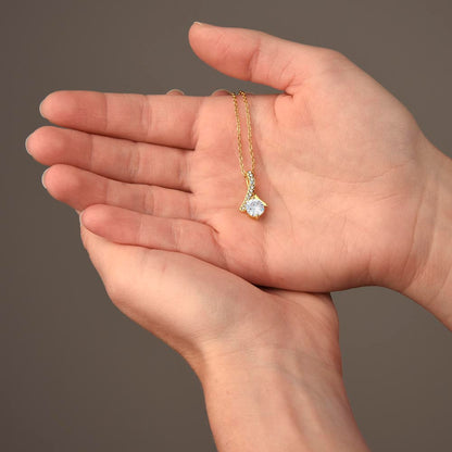 To My Granddaughter (Love, Grandpa), Beautiful 14k White Gold Necklace, Promise to Love You