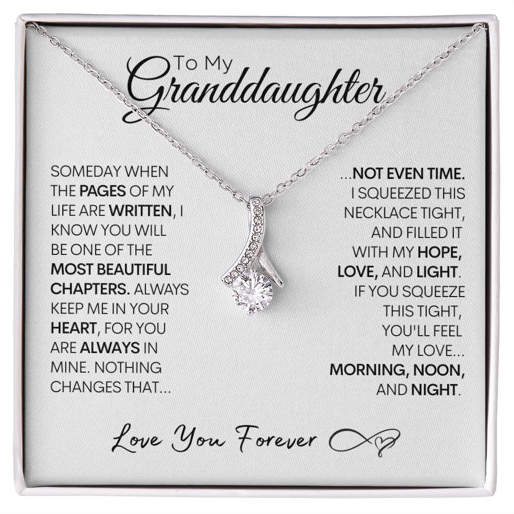 Granddaughter Gold and Stainless Steel Necklace, Most Beautiful Chapter, Graduation or Birthday Present