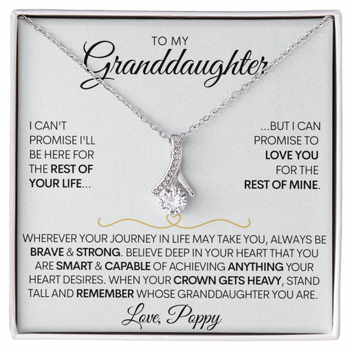 Granddaughter - (Love Poppy) Wherever Your Journey Leads You 14K White Gold Finish Standard Box