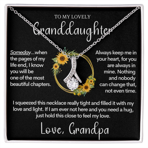 Granddaughter Gift from Grandfather | Birthday Present for Grand Daughter, Christmas Gifts, Personalized Graduation 14K White Gold Finish Standard Box