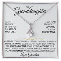 To My Granddaughter (Love, Grandpa), Beautiful 14k White Gold Necklace, Promise to Love You