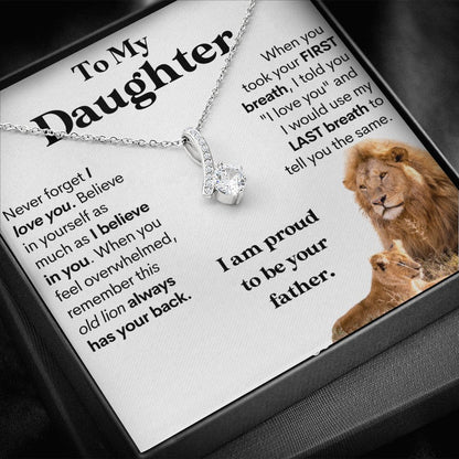 Daughter - Proud to Be Your Father | Beautiful 14k White Gold Necklace