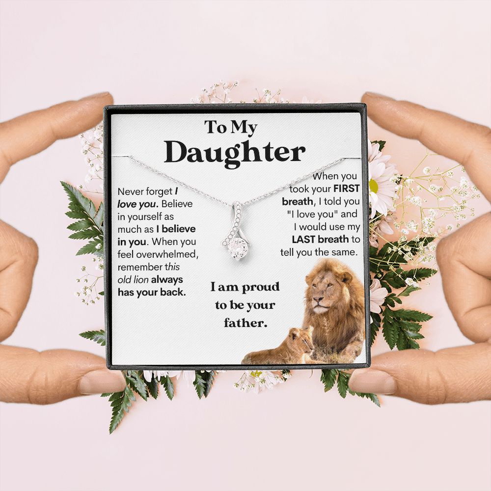 Daughter - Proud to Be Your Father | Beautiful 14k White Gold Necklace