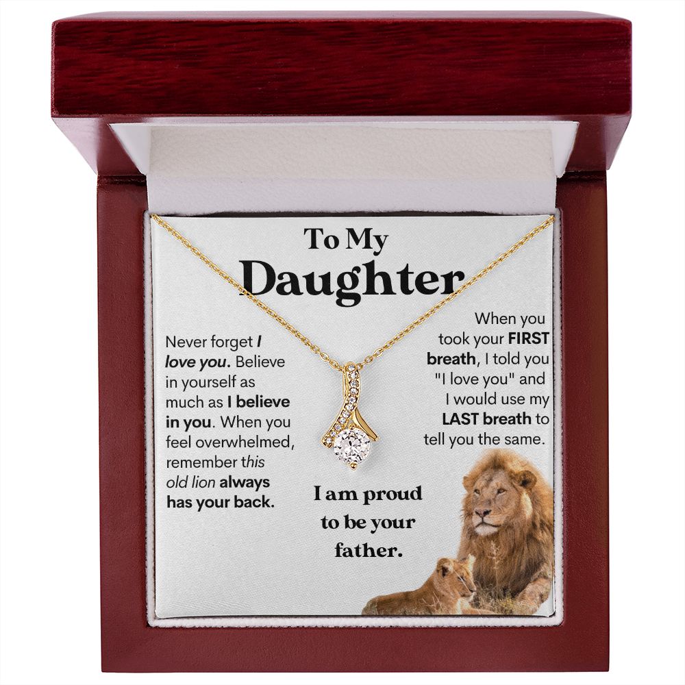 Daughter - Proud to Be Your Father | Beautiful 14k White Gold Necklace