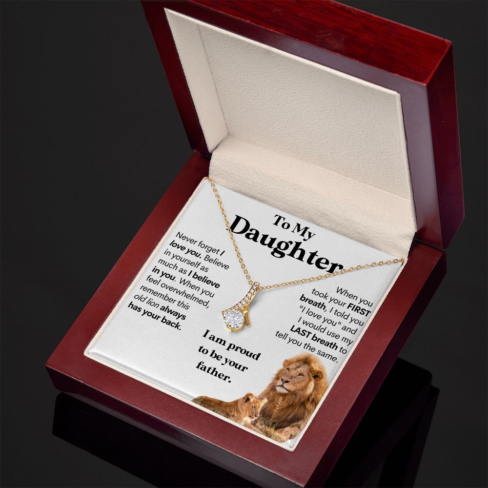 Daughter - Proud to Be Your Father | Beautiful 14k White Gold Necklace