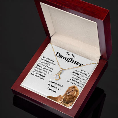 Daughter - Proud to Be Your Father | Beautiful 14k White Gold Necklace