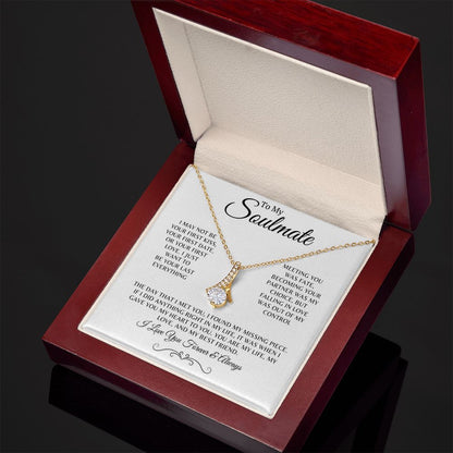 Soulmate Gift, Wife or Girlfriend, 14k White Gold Necklace