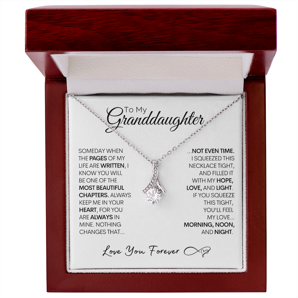 Granddaughter Gold and Stainless Steel Necklace, Most Beautiful Chapter, Graduation or Birthday Present