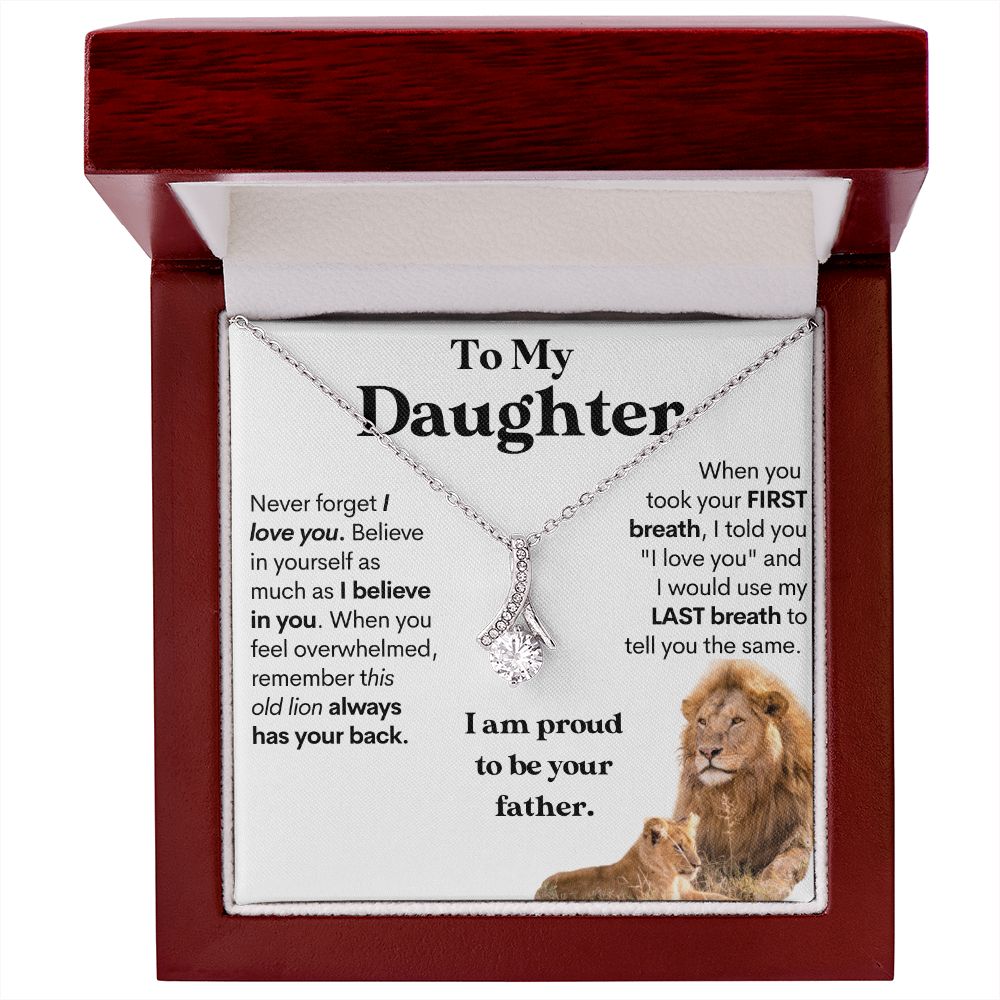 Daughter - Proud to Be Your Father | Beautiful 14k White Gold Necklace