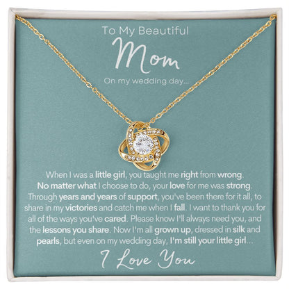 To My Beautiful Mom (On My Wedding Day) | 14k Gold Necklace for Mother