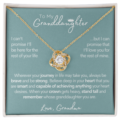 To My Granddaughter - Gold and Stainless Steel Adjustable Length Necklace and Gift Box