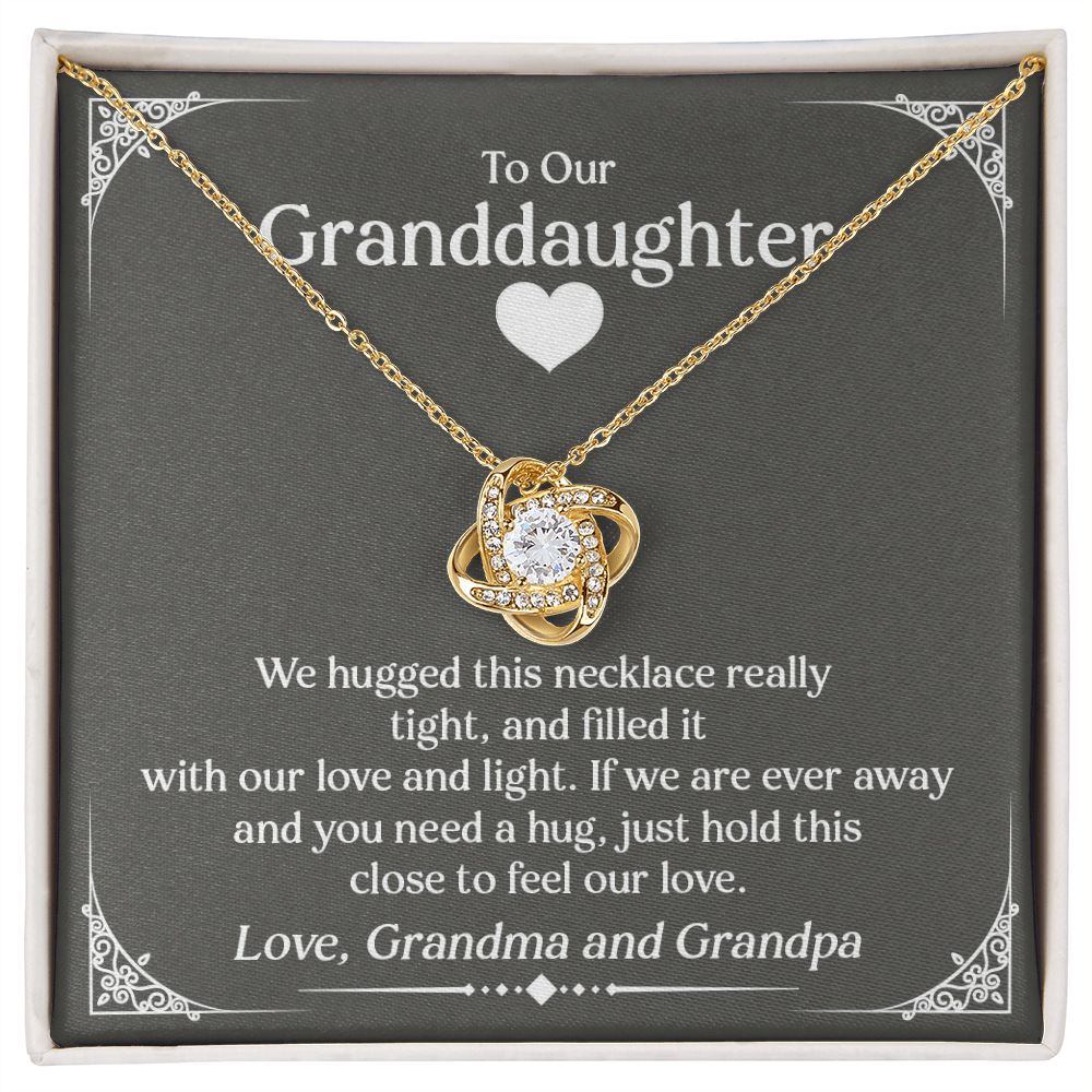 To Our Granddaughter (Love Grandma and Grandpa) | 14k White Gold and Stainless Steel