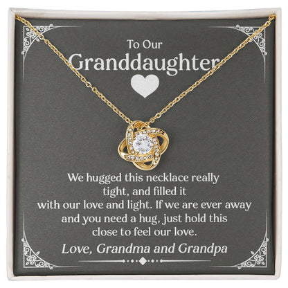 To Our Granddaughter (Love Grandma and Grandpa) | 14k White Gold and Stainless Steel