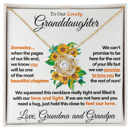 Granddaughter (Love Grandma and Grandpa), 14k Gold Stainless Steel Necklace for Granddaughters