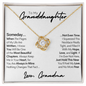 Granddaughter Gold Necklace, Hope Love and Light, Stainless Steel and Gold Knot Necklace