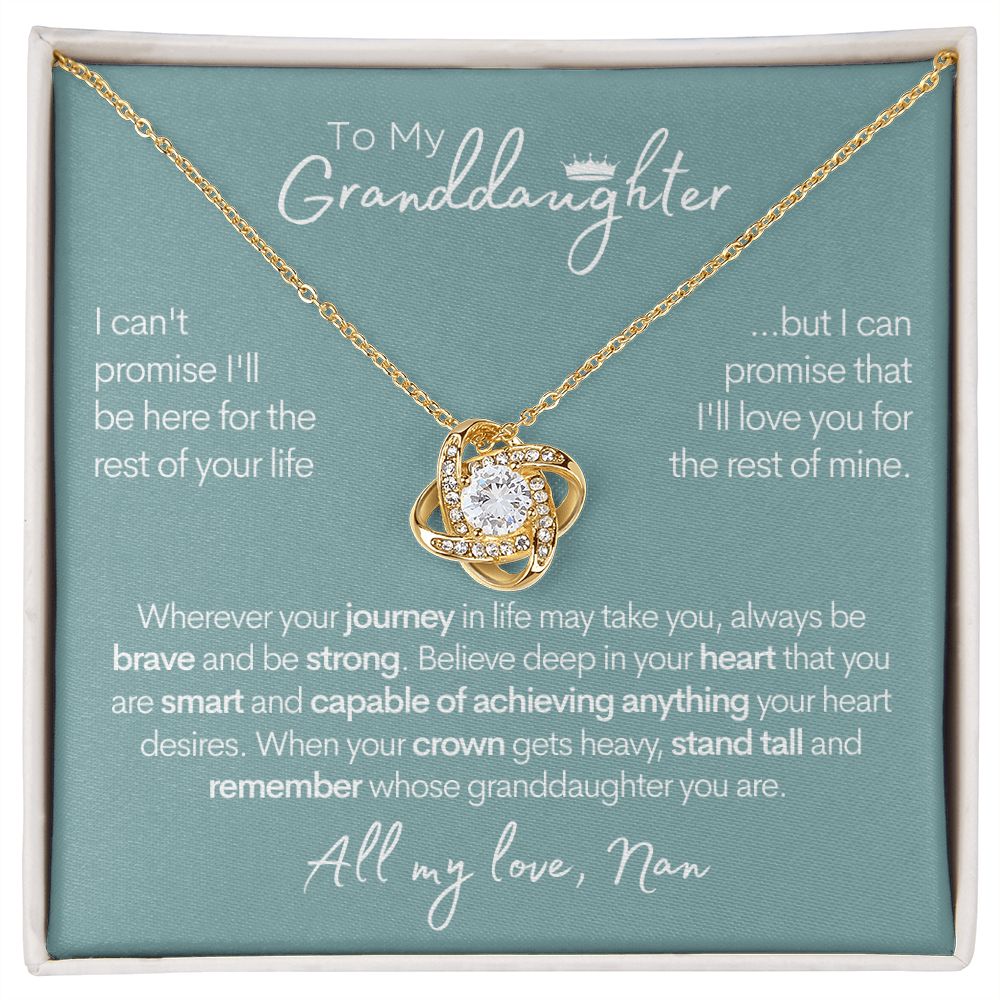 To My Granddaughter (All My Love, Nan) | 14k White Gold & Stainless Steel Necklace