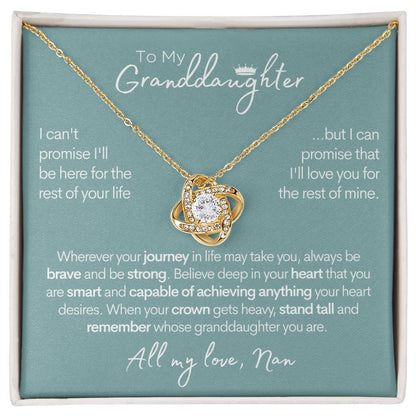 To My Granddaughter (All My Love, Nan) | 14k White Gold & Stainless Steel Necklace