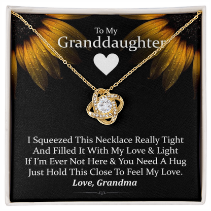 To My Granddaughter - Love and Light - Gold and Stainless Steel Knot Necklace
