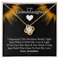 To My Granddaughter - Love and Light - Gold and Stainless Steel Knot Necklace