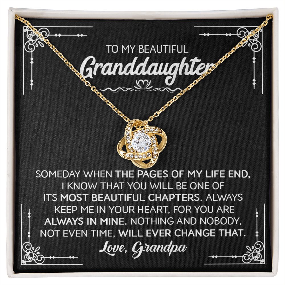 Beautiful Granddaughter (Love Grandpa) | 14k Gold Necklace